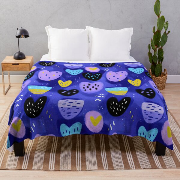 Item preview, Abstract Blue And Purple Hearts On Dark Background designed and sold by Piotrek0001.