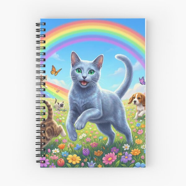 Item preview, Joyful Russian Blue and Friends in Rainbow Paradise designed and sold by PetMemorialArt.