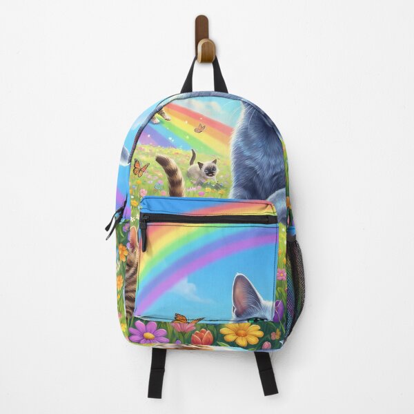 Item preview, Joyful Russian Blue and Friends in Rainbow Paradise designed and sold by PetMemorialArt.