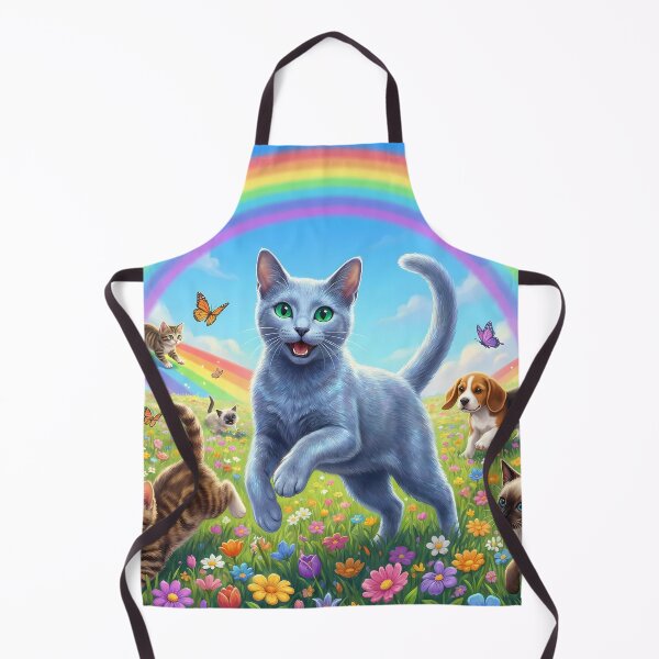 Item preview, Joyful Russian Blue and Friends in Rainbow Paradise designed and sold by PetMemorialArt.