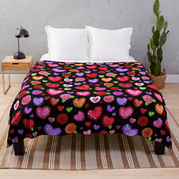 Item preview, Small Red Purple And Blue Hearts On Black designed and sold by Piotrek0001.