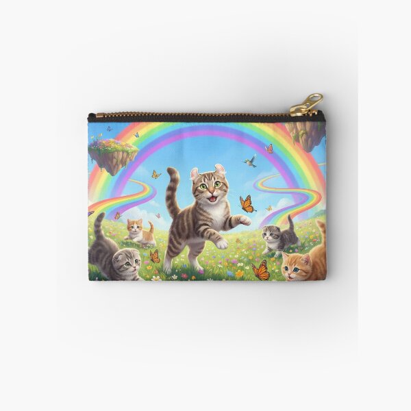 Item preview, Joyful American Curl and Kittens in Rainbow Paradise designed and sold by PetMemorialArt.