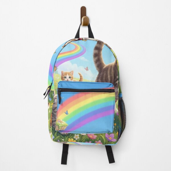 Item preview, Joyful American Curl and Kittens in Rainbow Paradise designed and sold by PetMemorialArt.