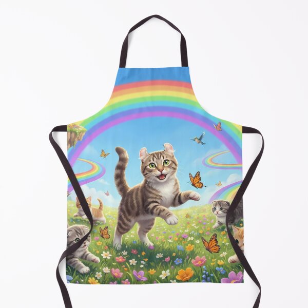 Item preview, Joyful American Curl and Kittens in Rainbow Paradise designed and sold by PetMemorialArt.