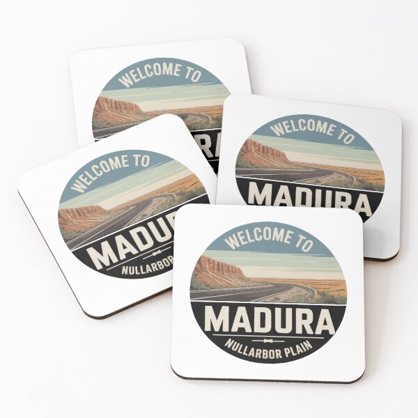 Item preview, Welcome to Madura — Nullarbor Plain Vintage Travel Sticker designed and sold by Random Designs.