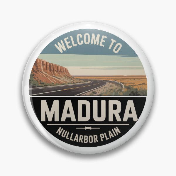 Item preview, Welcome to Madura — Nullarbor Plain Vintage Travel Sticker designed and sold by Random Designs.