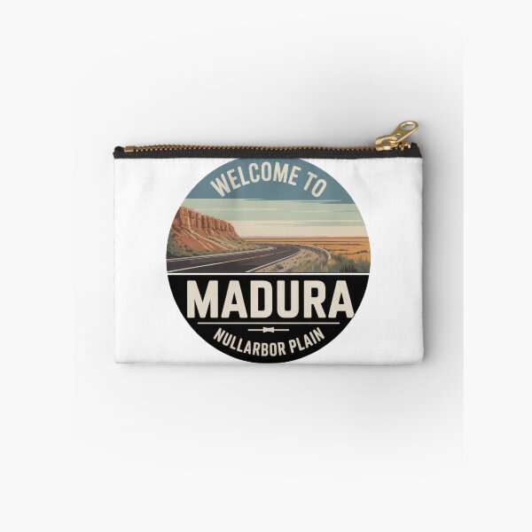 Item preview, Welcome to Madura — Nullarbor Plain Vintage Travel Sticker designed and sold by Random Designs.