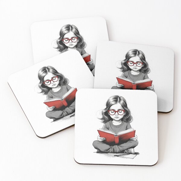 Item preview, Little Girl Reading a Book – Cute Illustration for Book Lovers and Readers designed and sold by AlxVel.