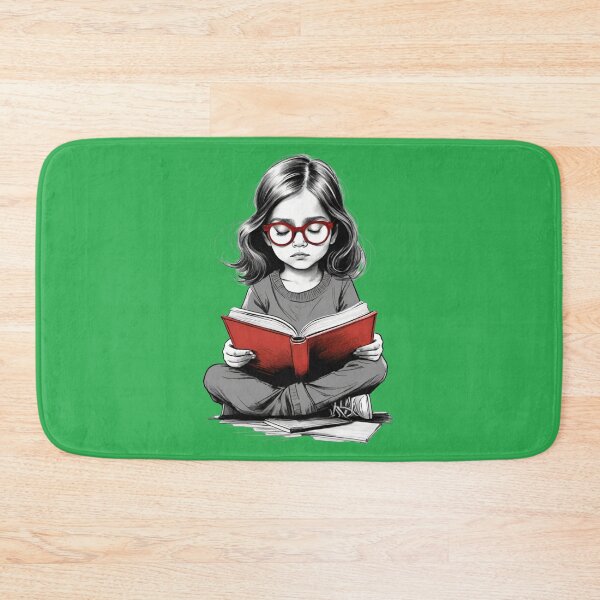 Item preview, Little Girl Reading a Book – Cute Illustration for Book Lovers and Readers designed and sold by AlxVel.
