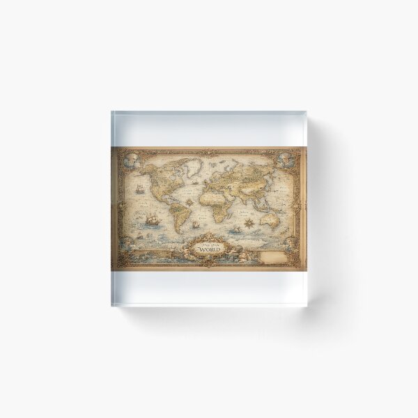 Item preview, Antique World Map designed and sold by GenzShoppingHub.