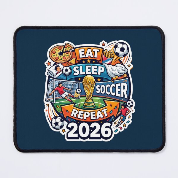 Item preview, Eat Sleep Soccer Repeat World Cup Fan designed and sold by KakangMudi.