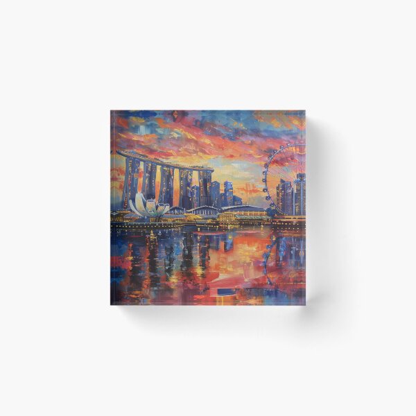 Item preview, Singapore Skyline – Marina Bay Sunset designed and sold by SkylineVistas Designs.