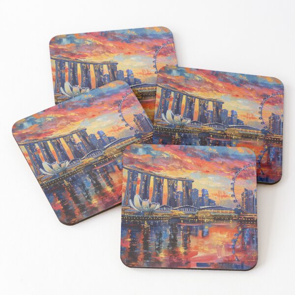 Item preview, Singapore Skyline – Marina Bay Sunset designed and sold by SkylineVistas Designs.