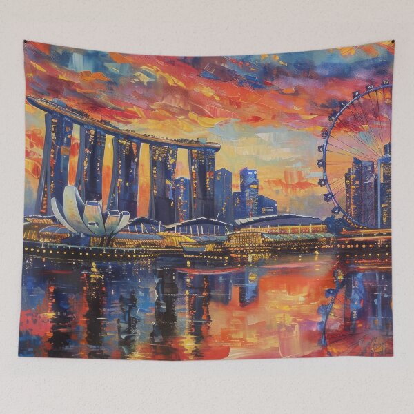 Item preview, Singapore Skyline – Marina Bay Sunset designed and sold by SkylineVistas Designs.