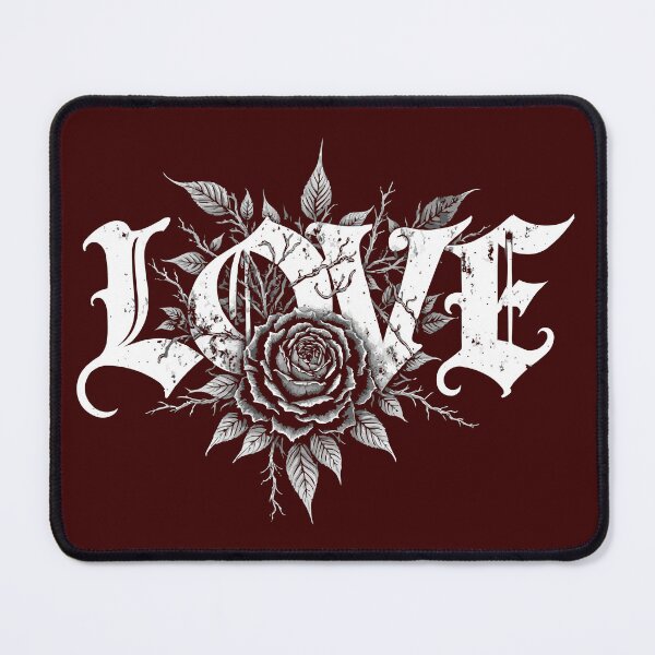 Item preview, Valentine Gothic Rose Love Typography for Women designed and sold by VikArtStudio.