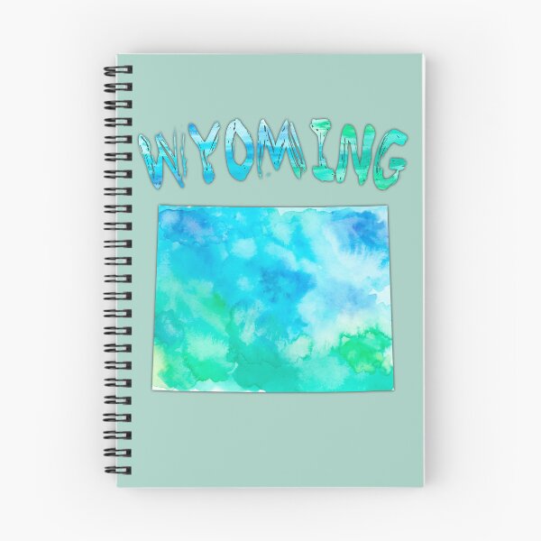 Item preview, Wyoming State Silhouette - Artistic Blue Teal Watercolor Map designed and sold by mashmosh.