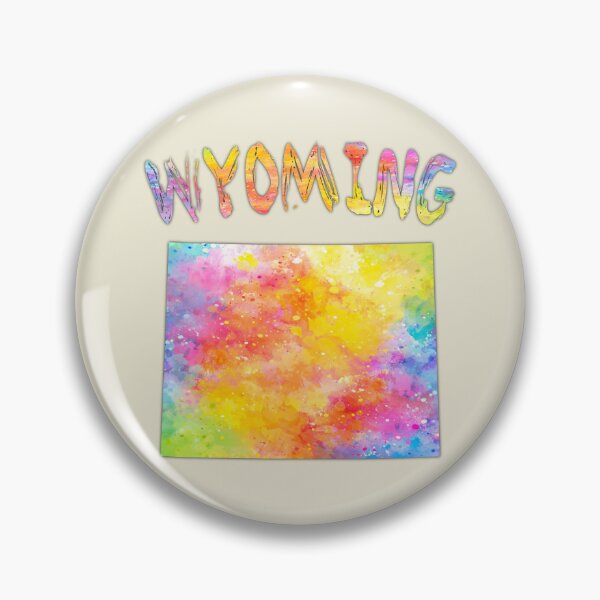 Item preview, Wyoming State Map - Vibrant Abstract Watercolor Splatter Art designed and sold by mashmosh.