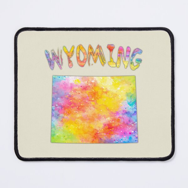 Item preview, Wyoming State Map - Vibrant Abstract Watercolor Splatter Art designed and sold by mashmosh.