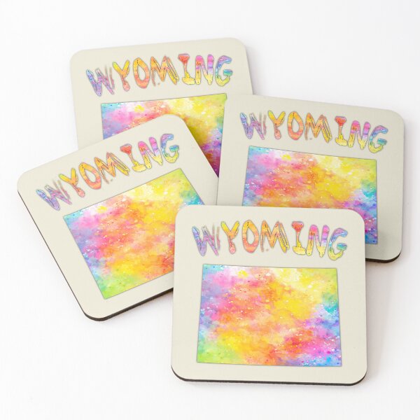 Item preview, Wyoming State Map - Vibrant Abstract Watercolor Splatter Art designed and sold by mashmosh.