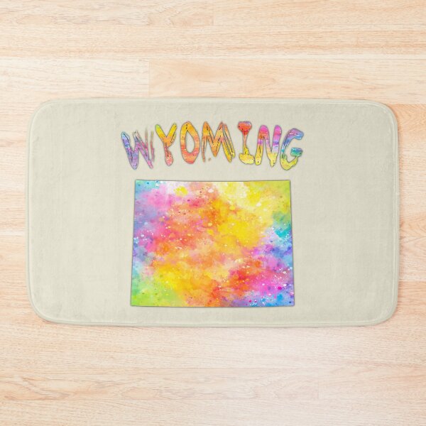 Item preview, Wyoming State Map - Vibrant Abstract Watercolor Splatter Art designed and sold by mashmosh.