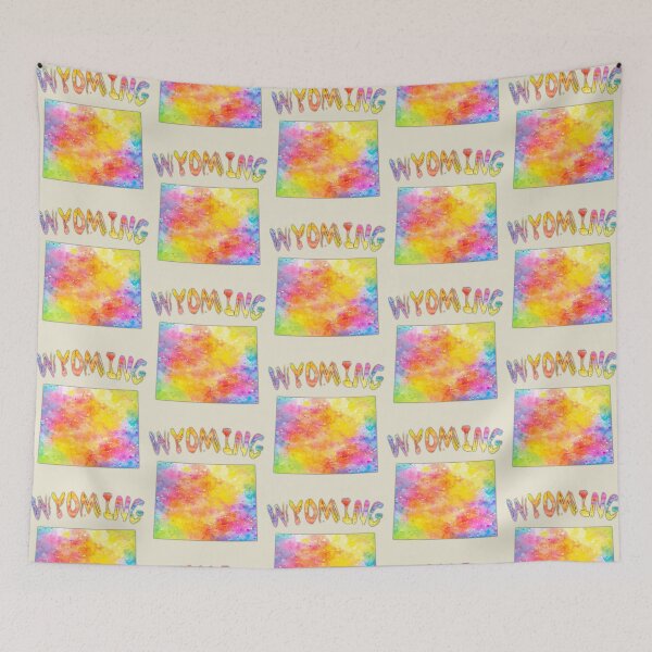 Item preview, Wyoming State Map - Vibrant Abstract Watercolor Splatter Art designed and sold by mashmosh.