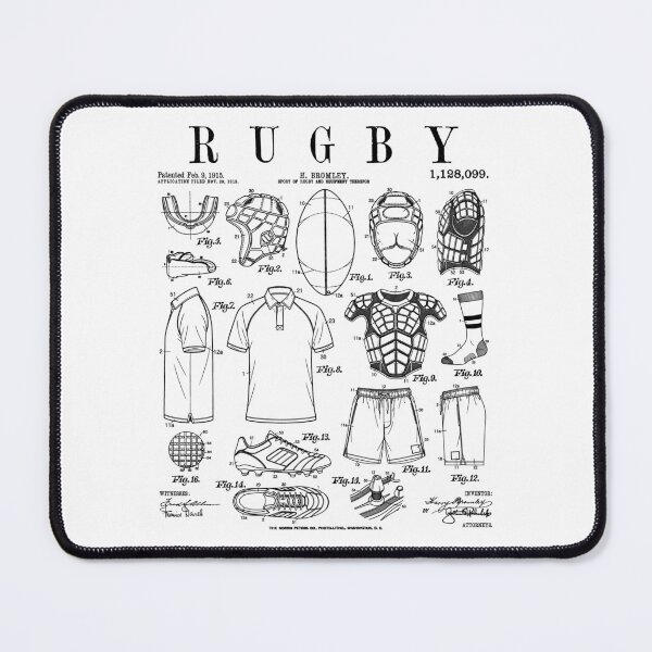 Item preview, Rugby Player Funny Vintage Patent Team Spirit Sport Athlete designed and sold by GrandeDuc.