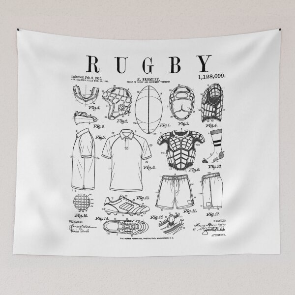 Item preview, Rugby Player Funny Vintage Patent Team Spirit Sport Athlete designed and sold by GrandeDuc.