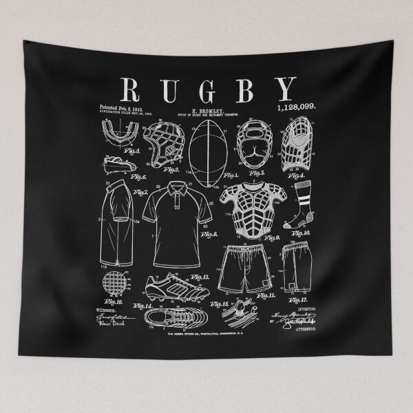 Item preview, Rugby Player Funny Vintage Patent Team Spirit Sport Athlete designed and sold by GrandeDuc.