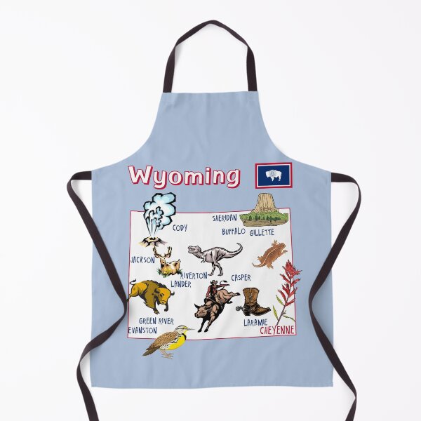 Item preview, Wyoming State Map, Icons of the Equality State Vintage Style designed and sold by mashmosh.