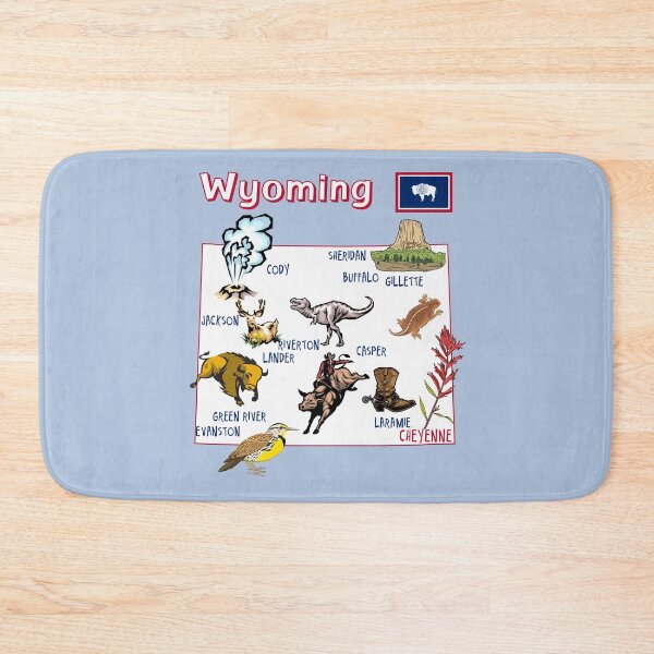 Item preview, Wyoming State Map, Icons of the Equality State Vintage Style designed and sold by mashmosh.