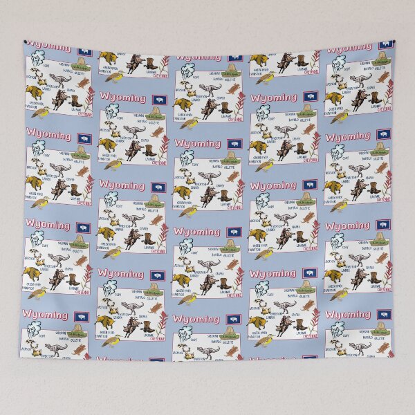 Item preview, Wyoming State Map, Icons of the Equality State Vintage Style designed and sold by mashmosh.