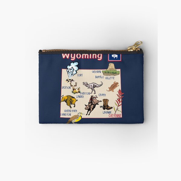 Item preview, Wyoming State Map, Icons & Landmarks Art designed and sold by mashmosh.