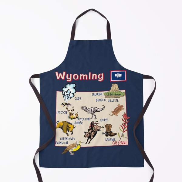 Item preview, Wyoming State Map, Icons & Landmarks Art designed and sold by mashmosh.