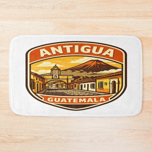 Item preview, Antigua Guatemala Volcano Travel Emblem | Retro Guatemala Souvenir Badge designed and sold by Globalcitytees.
