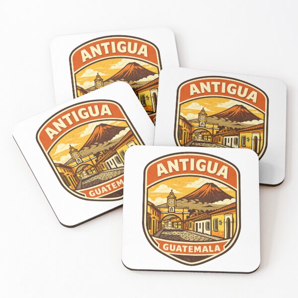 Item preview, Antigua Guatemala Volcano Travel Emblem | Retro Guatemala Souvenir Badge designed and sold by Globalcitytees.