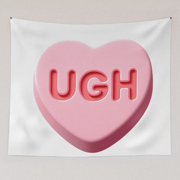 Item preview, Ugh Pink 3D Heart Anti-Valentine Conversation Candy designed and sold by oynipshop.
