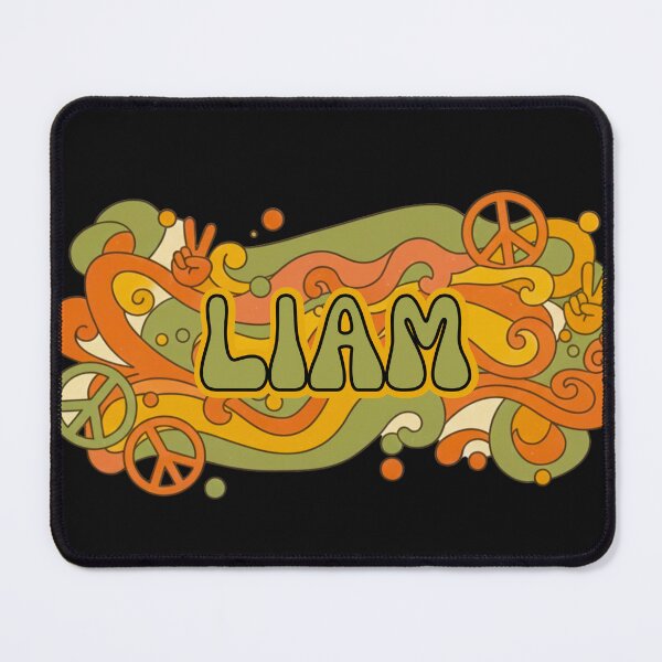 Item preview, Liam Retro Groovy 70s Peace Symbol Name Art designed and sold by MBBialyPiksel.