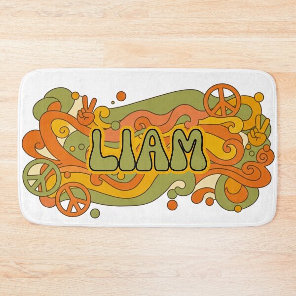 Item preview, Liam Retro Groovy 70s Peace Symbol Name Art designed and sold by MBBialyPiksel.