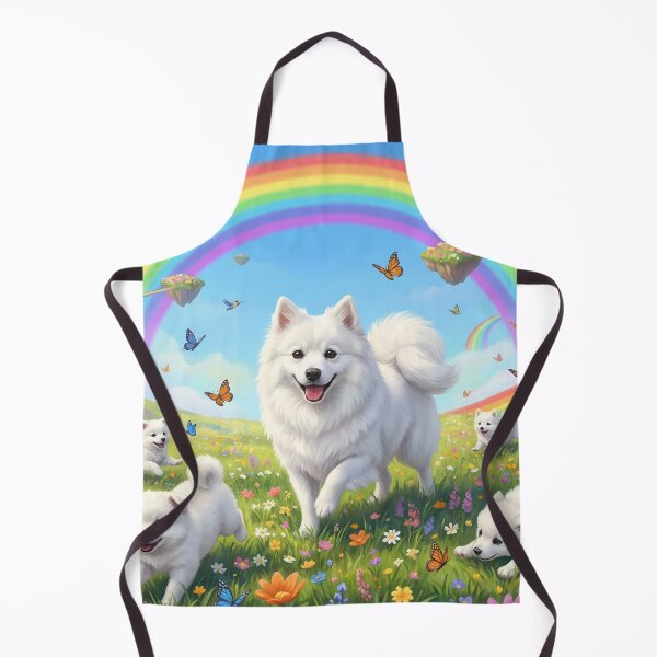 Item preview, Joyful American Eskimo Dog Family in Rainbow Paradise designed and sold by PetMemorialArt.