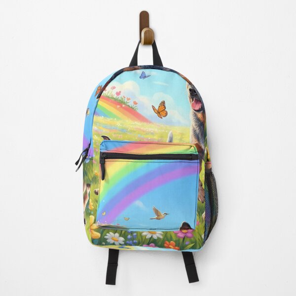 Item preview, Joyful Australian Cattle Dog Family in Rainbow Paradise designed and sold by PetMemorialArt.