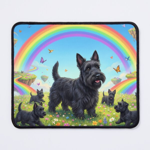 Item preview, Joyful Scottish Terrier Family in Rainbow Paradise designed and sold by PetMemorialArt.