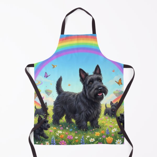 Item preview, Joyful Scottish Terrier Family in Rainbow Paradise designed and sold by PetMemorialArt.