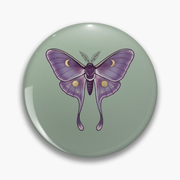 Item preview, Celestial Luna Moth Illustration – Purple Moon Moth with Gold Stars designed and sold by GiftsCreek.