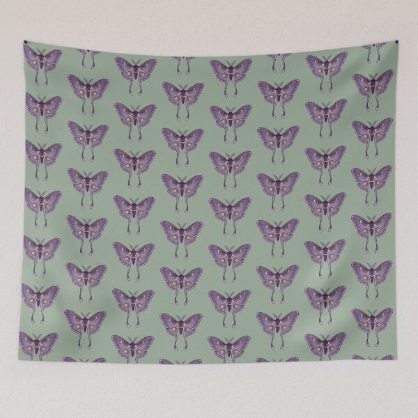 Item preview, Celestial Luna Moth Illustration – Purple Moon Moth with Gold Stars designed and sold by GiftsCreek.