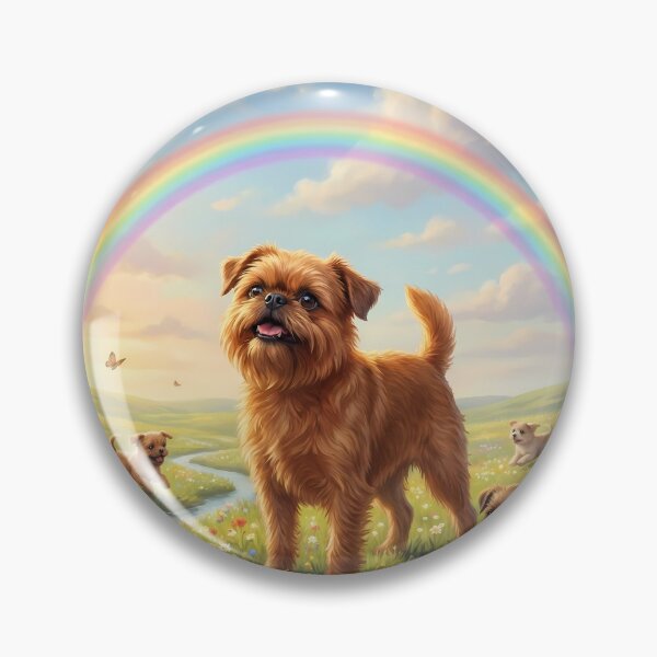 Item preview, Joyful Brussels Griffon Family in Rainbow Paradise designed and sold by PetMemorialArt.