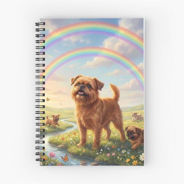 Item preview, Joyful Brussels Griffon Family in Rainbow Paradise designed and sold by PetMemorialArt.