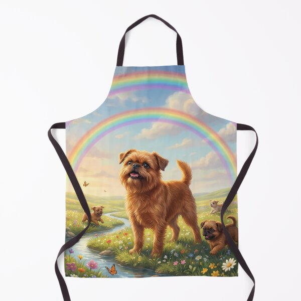 Item preview, Joyful Brussels Griffon Family in Rainbow Paradise designed and sold by PetMemorialArt.