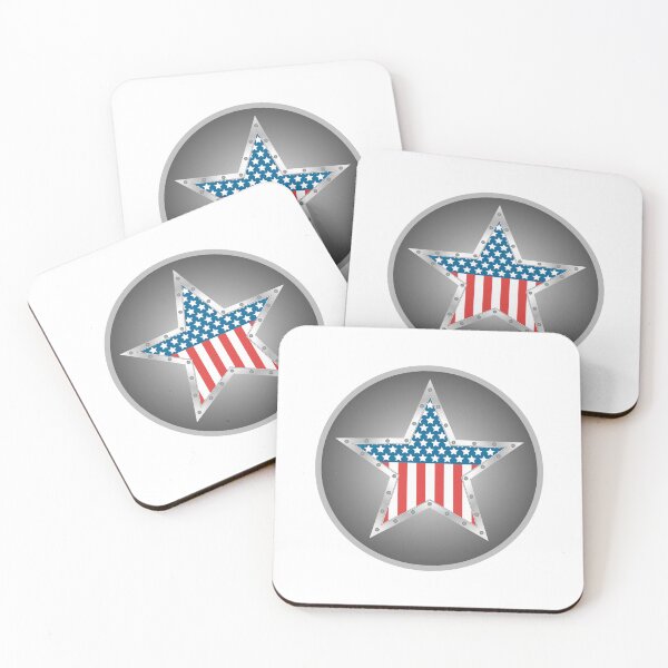Item preview, Star with a USA flag and a metal frame graphic image designed and sold by andbeldesign.