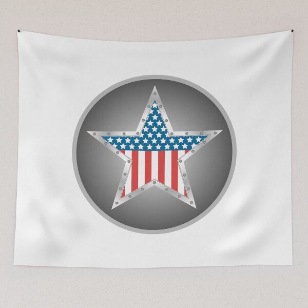 Item preview, Star with a USA flag and a metal frame graphic image designed and sold by andbeldesign.