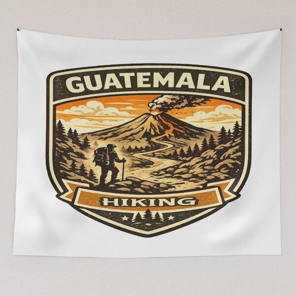 Item preview, Guatemala Hiking Trails Adventure Badge | Volcano Trekking National Park Style designed and sold by Globalcitytees.